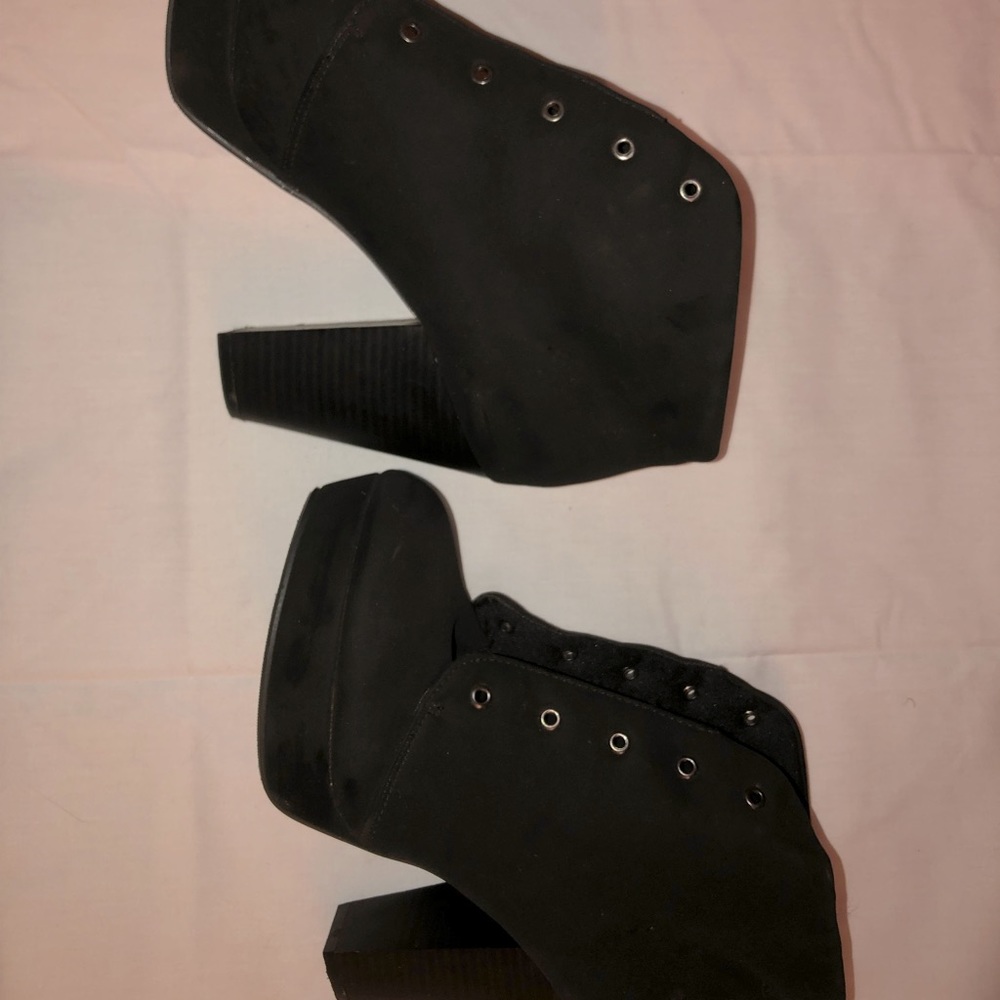 Suede Black Heels